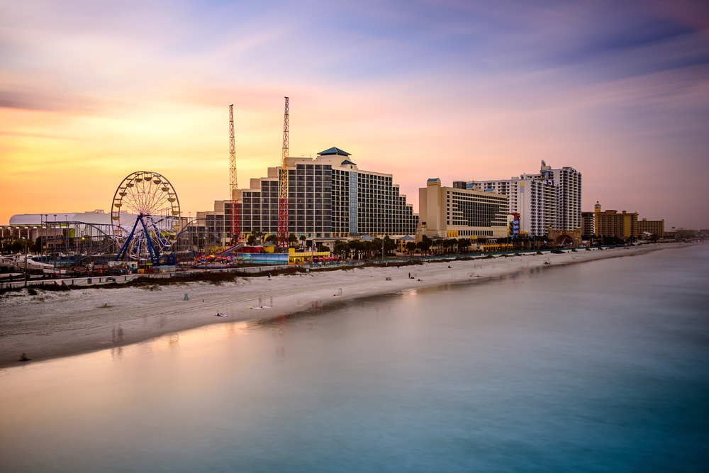 Daytona Beach at sunset